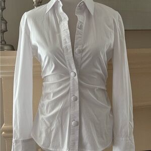 Zara White Button-Down Shirt for Women